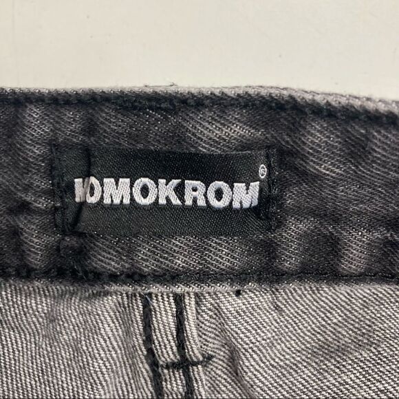 MOMOKROM, Dolls Kill, distressed shorts, gray-black,raw edge, UK 8,US Size 4 - Picture 6 of 13